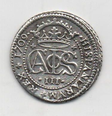 ESPAÑA CARLOS III EL PRETENDIENTE DEL AÑO 1709 DE 2 REALES CECA BARCELONA